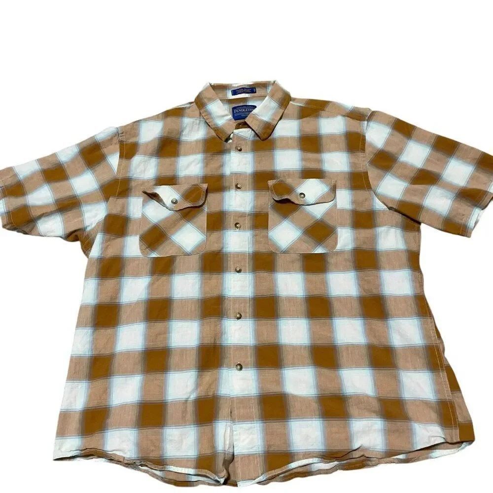 Pendleton The Hiker Shirt Plaid Lightweight Button Shirt Men's Sz XL